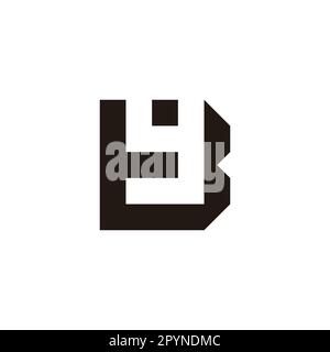 Quadrat YB mal Y B, umrissenes geometrisches Symbol einfacher Logovektor Stock Vektor