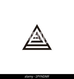 Nummer 3 in 8, geometrisches Dreieck-Symbol einfacher Logo-Vektor Stock Vektor