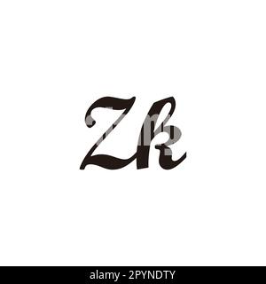 Buchstabe ZK Connect Geometrisches Symbol einfacher Logo-Vektor Stock Vektor
