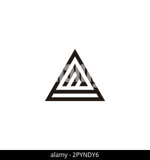 Buchstabe m in 8, geometrisches Dreieck-Symbol einfacher Logovektor Stock Vektor