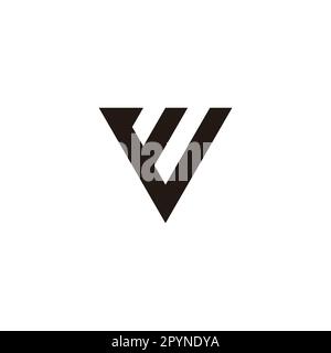 Buchstabe W-förmig V Dreieck geometrisches Symbol einfacher Logovektor Stock Vektor