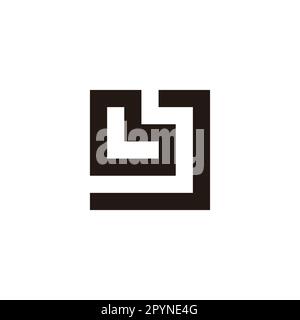 Buchstabe BJ eindeutiges geometrisches Symbol einfacher Logo-Vektor Stock Vektor