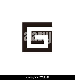 Quadratischer Buchstabe G, rundes geometrisches Symbol einfacher Logovektor Stock Vektor
