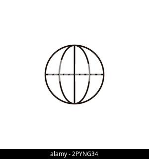 Weltkarte, Linien-geometrisches Symbol einfacher Logo-Vektor Stock Vektor