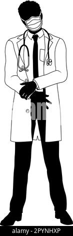 Doktor Man Medical Silhouette Healthcare Person Stock Vektor