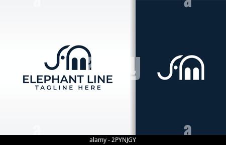 Elephant Geometry Logo für Unternehmen Stock Vektor