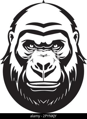 Wunderschöner und mächtiger Gorilla-Emblem-Kunstvektor Stock Vektor