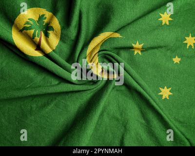 Fabric Flag der Cocos (Keeling) Islands, National Flag of the Cocos (Keeling) Islands Stockfoto