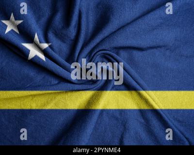 Stoffflagge der Curacao, Nationalflagge der Curacao Stockfoto