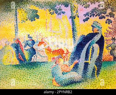 In the Park Gemälde in hoher Auflösung von Henri-Edmond Cross. Original aus dem Cleveland Museum of Art. Stockfoto