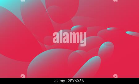 Textur aus transparentem Blau Abstrakt volumetrisch einzigartig magisch rund und oval verschiedene Formen von Licht schöne Luft kosmische Blasen, Tropfen auf einem roten B Stock Vektor
