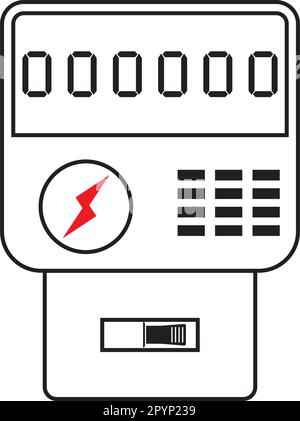 Symbol für Elektrizitätszähler Vektordarstellung Symboldesign Stock Vektor