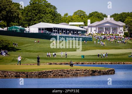 Charlotte, NC, USA. 4. Mai 2023. Insgesamt im Quail Hollow Clubhouse während der ersten Runde der Wells Fargo Championship 2023 im Quail Hollow Club in Charlotte, NC. (Scott Kinser/Cal Sport Media). Kredit: csm/Alamy Live News Stockfoto