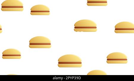 Nahtloses Vektormuster mit Burger auf weißem Hintergrund. Stock Vektor