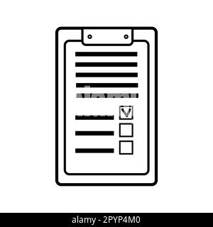 Rechteckiges Papier Business Tablet für Akten mit einem Clip, ein medizinisches Notizbuch für Rezepte mit einer Krankengeschichte, ein einfaches Schwarz-Weiß-Symbol o Stock Vektor