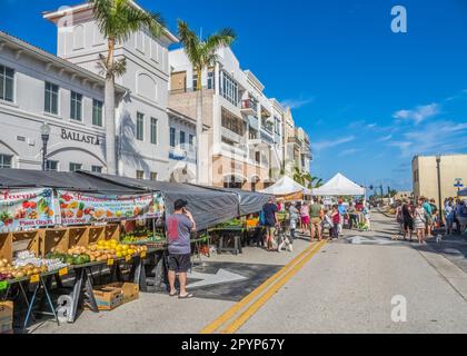 Stände auf dem Farmers Market in Punta Gorda Florida, USA Stockfoto