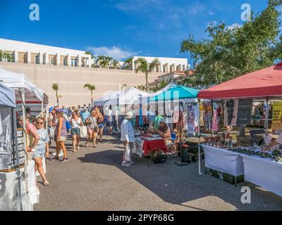 Stände auf dem Farmers Market in Punta Gorda Florida, USA Stockfoto