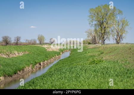 Bewässerungsgraben im Loess Bluffs National Wildlife Refuge, Missouri Stockfoto