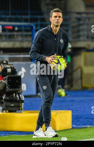 Empoli, Italien. 04. Mai 2023. Carlo Castellani Stadion, Empoli, Italien, 04. Mai 2023, Bolognas Cheftrainer Thiago Motta während des Empoli FC gegen Bologna FC – spiel Der italienischen Fußballserie A Credit: Live Media Publishing Group/Alamy Live News Stockfoto