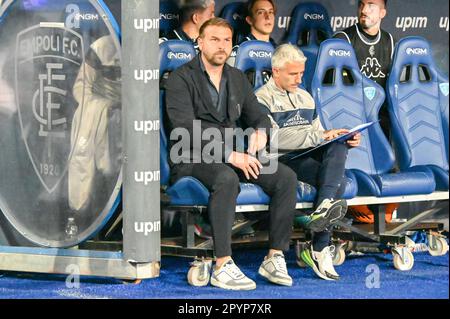 Empoli, Italien. 04. Mai 2023. Carlo Castellani Stadion, Empoli, Italien, 04. Mai 2023, Cheftrainer Paolo Zanetti von Empoli während des Empoli FC gegen Bologna FC – spiel Der italienischen Fußballserie A Credit: Live Media Publishing Group/Alamy Live News Stockfoto