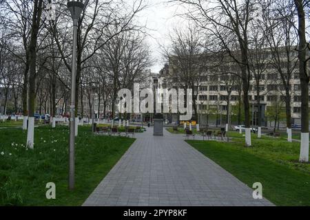 Park vor dem Brüsseler Dom Stockfoto