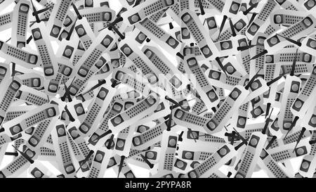 Nahtloses Muster alter Hipster-Mobiltelefone aus den 70s, 80s, 90s, 2000s Jahren. Stock Vektor