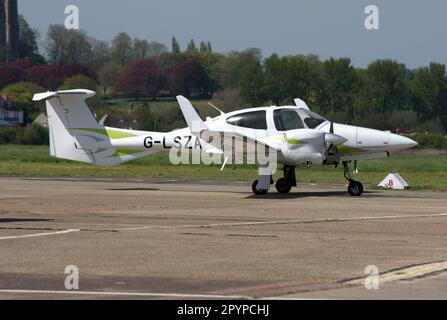 Ein Diamond da-42 NG Twin Star am Brighton City Airport Shoreham West Sussex Stockfoto