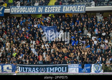 Empoli, Italien. 04. Mai 2023. Carlo Castellani Stadion, Empoli, Italien, 04. Mai 2023, empoli-Fans beim Empoli FC gegen Bologna FC – italienischer Fußball Serie A Spiel Credit: Live Media Publishing Group/Alamy Live News Stockfoto