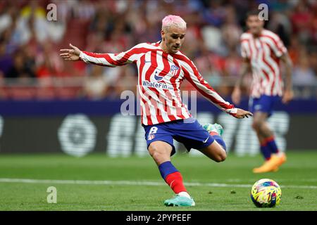 Madrid, Spanien. 03. Mai 2023, Antoine Griezmann åtof während des Spiels LaLiga, zwischen Atletico de Madrid und Cadiz CF. Gespielt im Civitas Metropolitano Stadium am 03. Mai 2023 in Madrid, Spanien. (Foto: Cesar Cebolla/PRESSIN) Stockfoto