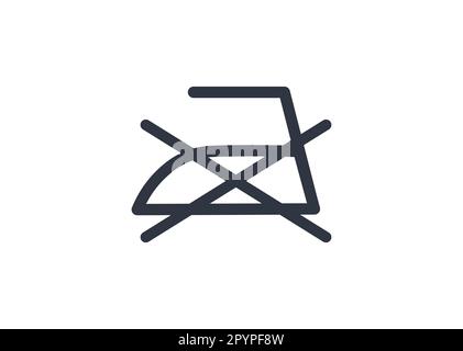 Isoliertes Symbol „Nicht Bügeln“. Konzept der Wäschesymbole. Stock Vektor