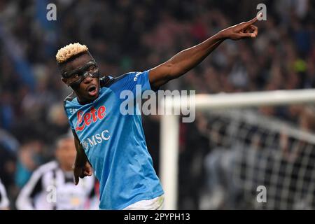 Udine, Italien. 04. Mai 2023. Victor Osimhen von SSC Napoli während des Fußballspiels der Serie A zwischen Udinese Calcio und SSC Napoli im Friuli-Stadion in Udine (Italien), 4. Mai 2023. Kredit: Insidefoto di andrea staccioli/Alamy Live News Stockfoto