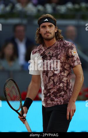 Madrid, Espagne. 04. Mai 2023. Jan Lennard Struff besiegte Stefanos Tsitsipas (GRE) bei den Mutua Madrid Open 2023, Masters 1000 Tennis Turnier am 4. Mai 2023 bei Caja Magica in Madrid, Spanien - Photo Antoine Couvercelle/DPPI Credit: DPPI Media/Alamy Live News Stockfoto