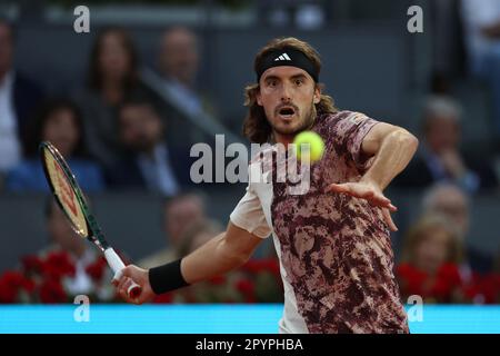 Madrid, Espagne. 04. Mai 2023. Jan Lennard Struff besiegte Stefanos Tsitsipas (GRE) bei den Mutua Madrid Open 2023, Masters 1000 Tennis Turnier am 4. Mai 2023 bei Caja Magica in Madrid, Spanien - Photo Antoine Couvercelle/DPPI Credit: DPPI Media/Alamy Live News Stockfoto