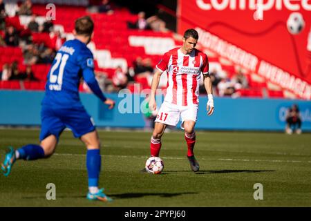 Aalborg, Dänemark. 04. Mai 2023. Nicklas Helenius (17) von AAB während des DBU-Cup-Spiels zwischen Aalborg Boldklub und Silkeborg IM Aalborg Portland Park in Aalborg gesehen. (Foto: Gonzales Photo/Alamy Live News Stockfoto