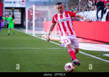 Aalborg, Dänemark. 04. Mai 2023. Younes Bakiz (23) von AAB während des DBU-Cup-Spiels zwischen Aalborg Boldklub und Silkeborg IM Aalborg Portland Park in Aalborg. (Foto: Gonzales Photo/Alamy Live News Stockfoto