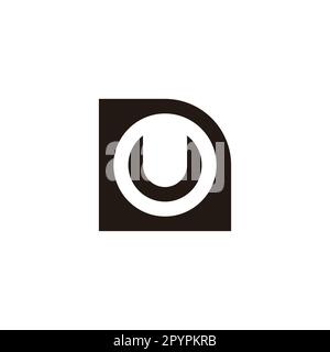 Datei mit U-Buchstaben, geometrisches Kreissymbol, einfacher Logo-Vektor Stock Vektor