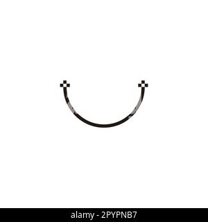 Buchstabe U plus, Linie geometrisches Symbol einfacher Logovektor Stock Vektor