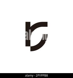 Buchstabe r und G Blatt geometrisches Symbol einfacher Logovektor Stock Vektor