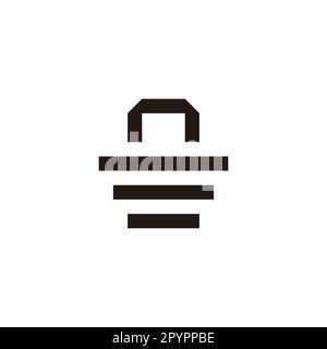 Beutel, quadratische Linien, geometrisches Symbol, einfacher Logo-Vektor Stock Vektor