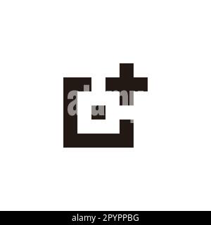 Buchstabe G plus, Quadrate geometrisches Symbol einfacher Logo-Vektor Stock Vektor