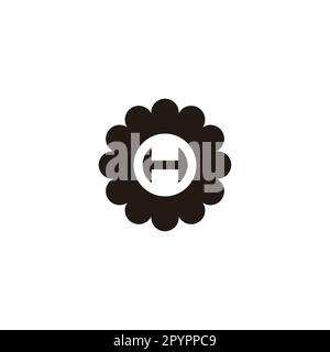Buchstabe H im geometrischen Blumensymbol einfacher Logo-Vektor Stock Vektor
