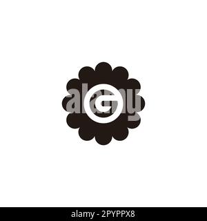 Buchstabe G in Blume, kreisförmiges geometrisches Symbol einfacher Logo-Vektor Stock Vektor