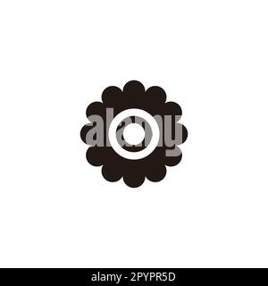 Buchstabe o im geometrischen Blumensymbol einfacher Logo-Vektor Stock Vektor