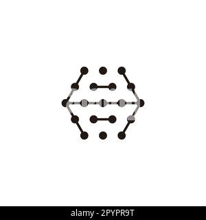 Buchstabe H Sechseck, Moleküle geometrisches Symbol einfacher Logo-Vektor Stock Vektor