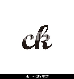 Buchstabe ck verbinden geometrisches Symbol einfacher Logo-Vektor Stock Vektor