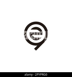 Nummer 2 in 9, kreisförmiges geometrisches Symbol einfacher Logo-Vektor Stock Vektor