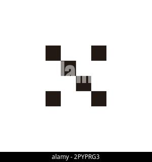 Buchstabe N oder X Treppe, Quadrate geometrisches Symbol einfacher Logo-Vektor Stock Vektor