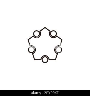 Polygon, Kreis, Linie Geometrisches Symbol einfacher Logovektor Stock Vektor