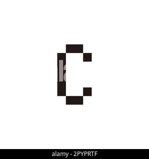 C-Quadrate geometrisches Symbol einfacher Logo-Vektor Stock Vektor