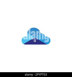 Heim, Wolke geometrisches Symbol einfacher Logo-Vektor Stock Vektor